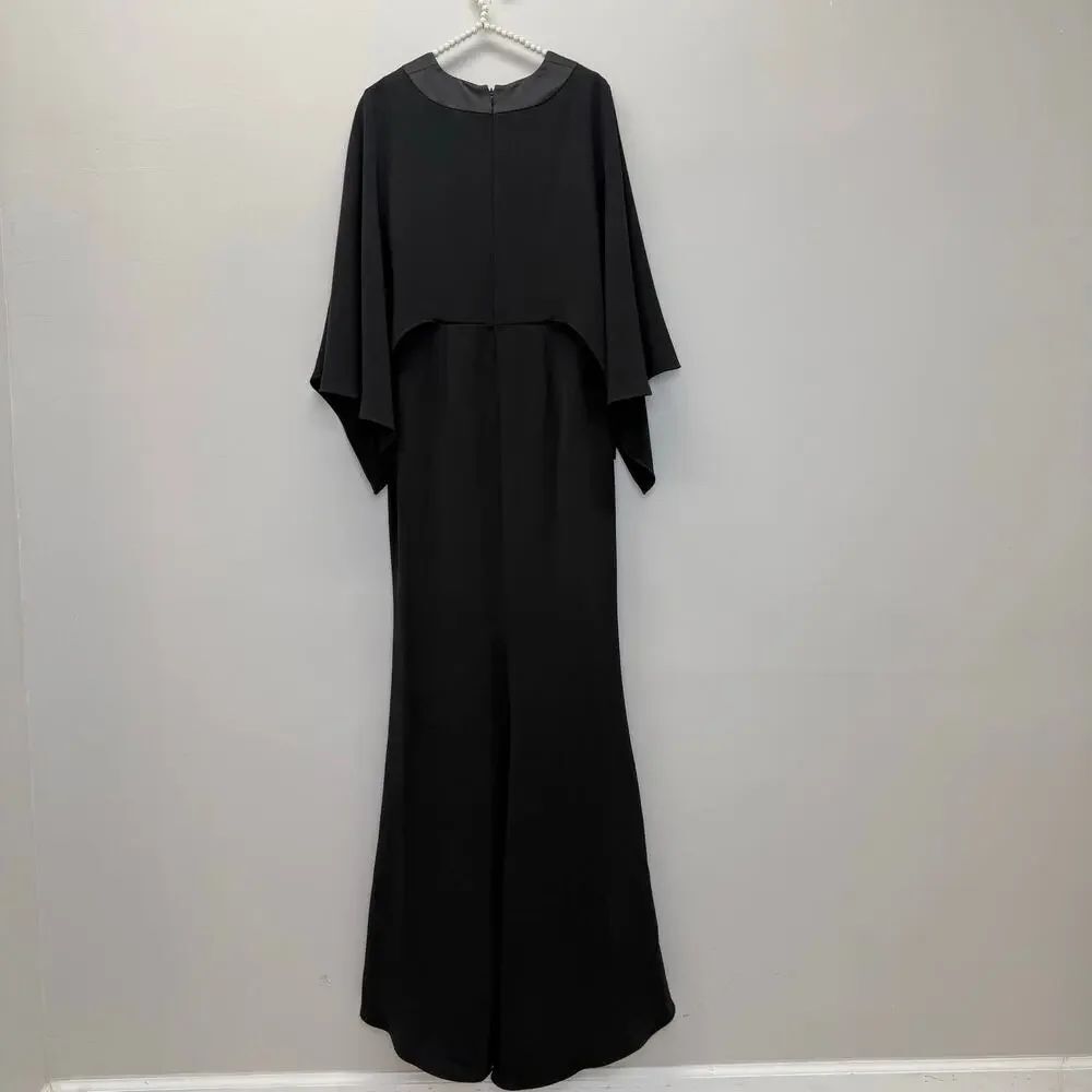 BADGLEY MISCHKA
Draped satin-trimmed crepe gown - Picture 8 of 11